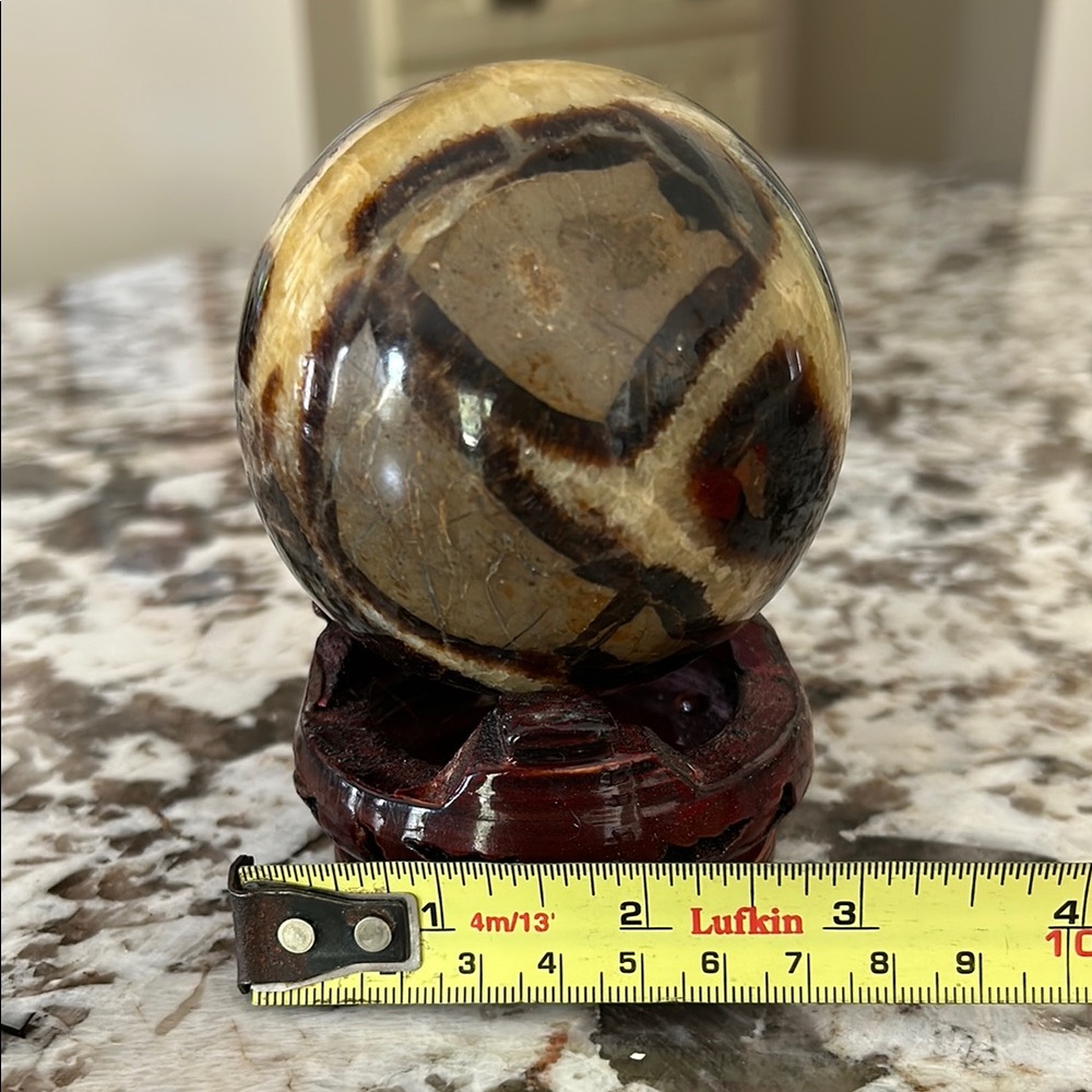 Decorative Stone Sphere with Stand